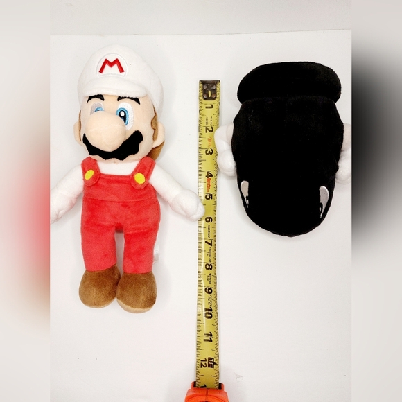 Lot of 2 Genuine Nintendo Super Mario Plush Fire Mario and Bullet Bill Plush - Picture 7 of 7